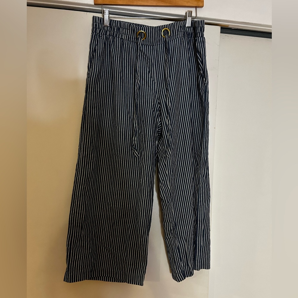 MICHAEL Michael Kors Navy and White Striped Joggers